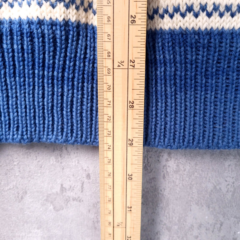 Dale Of Norway Wool Cardigan Mens XL Regular Fit Blue White Nordic Clasp