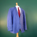 Brook Taverner Linen Blazer Jacket Mens 48R Regular Fit Indigo Blue Sport Coat