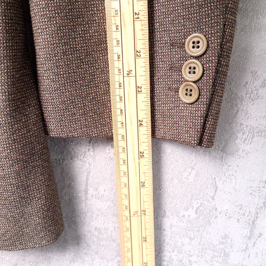 Brook Taverner Tweed Blazer Jacket Mens 38R Regular Fit Brown Sport Coat