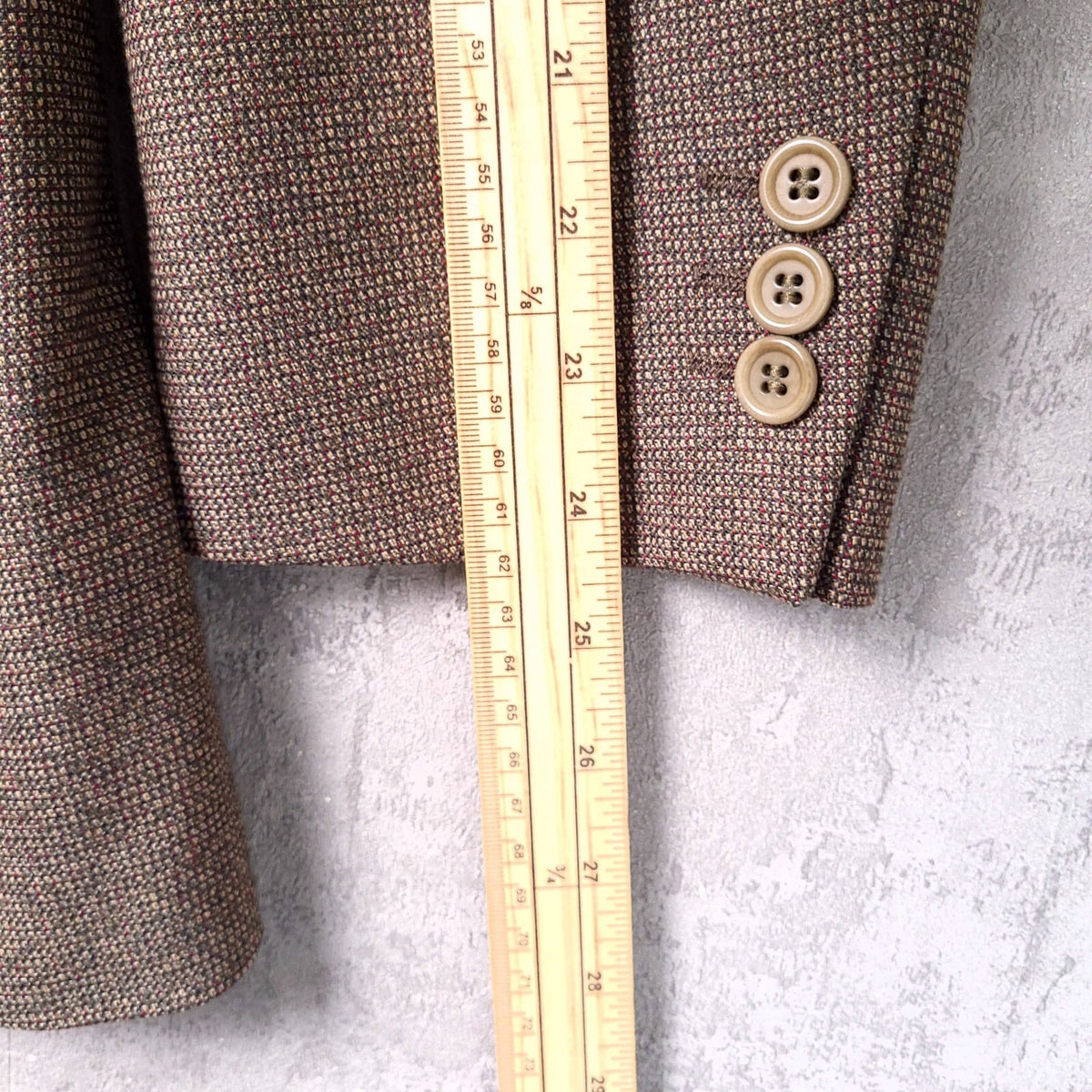 Brook Taverner Tweed Blazer Jacket Mens 38R Regular Fit Brown Sport Coat