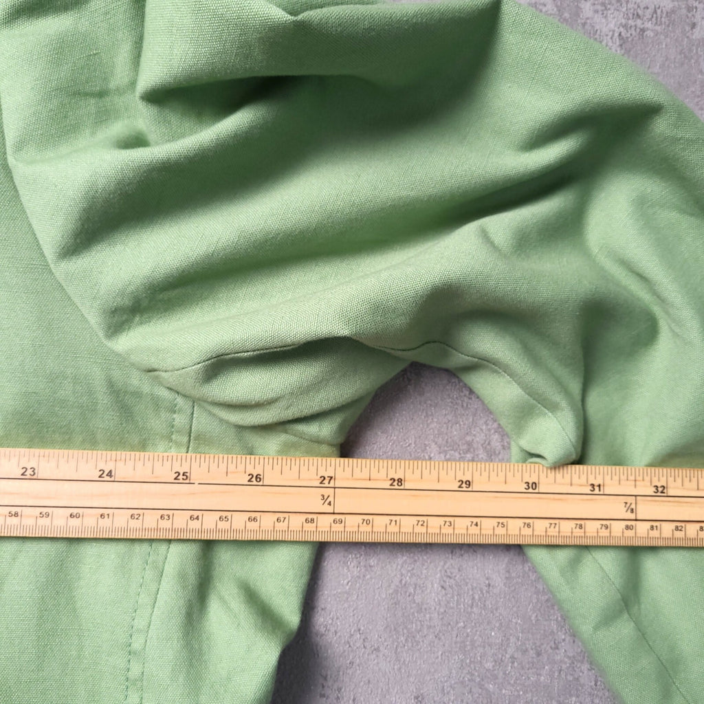 Brook Taverner Linen Cotton Blazer Jacket Mens 52R Regular Fit Green Sport Coat