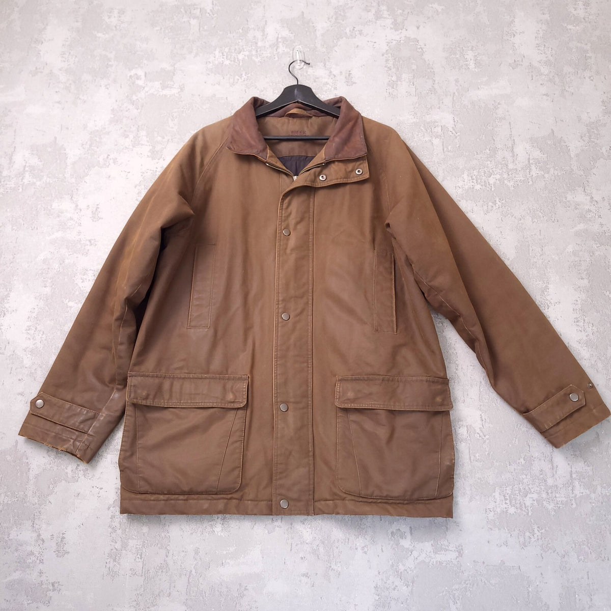 Brook Taverner Field Jacket Mens 42R Regular Brown Country Coat Leather Collar