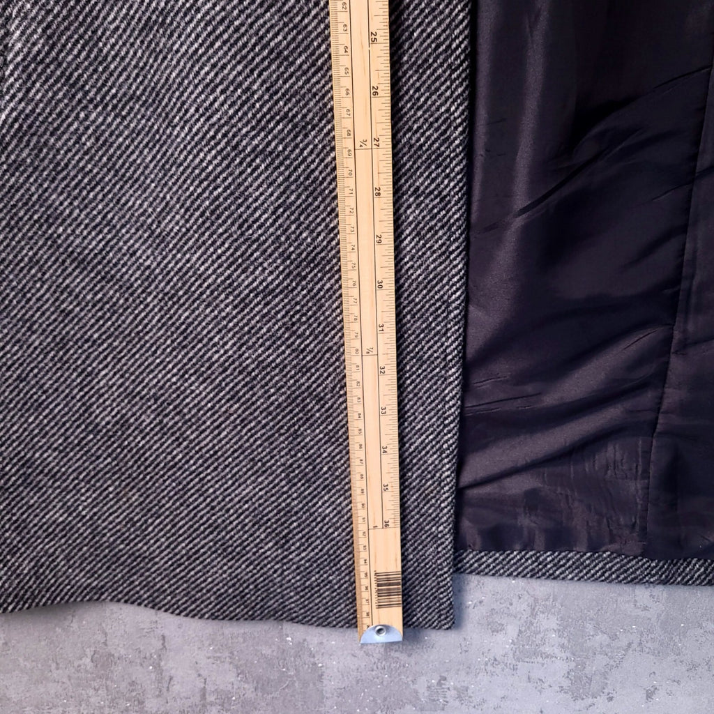 Brook Taverner Tweed Overcoat Mens 42R Regular Fit Grey Herringbone Wool Jacket