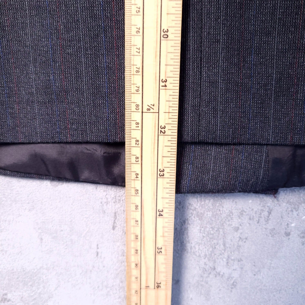Vintage St Michael Wool Blazer Jacket Mens 42L Grey Pinstripe Double Breasted