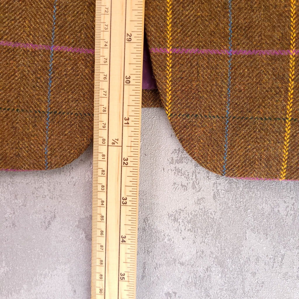 Brook Taverner Moon Tweed Blazer Mens 44R Brown Check Wool Jacket