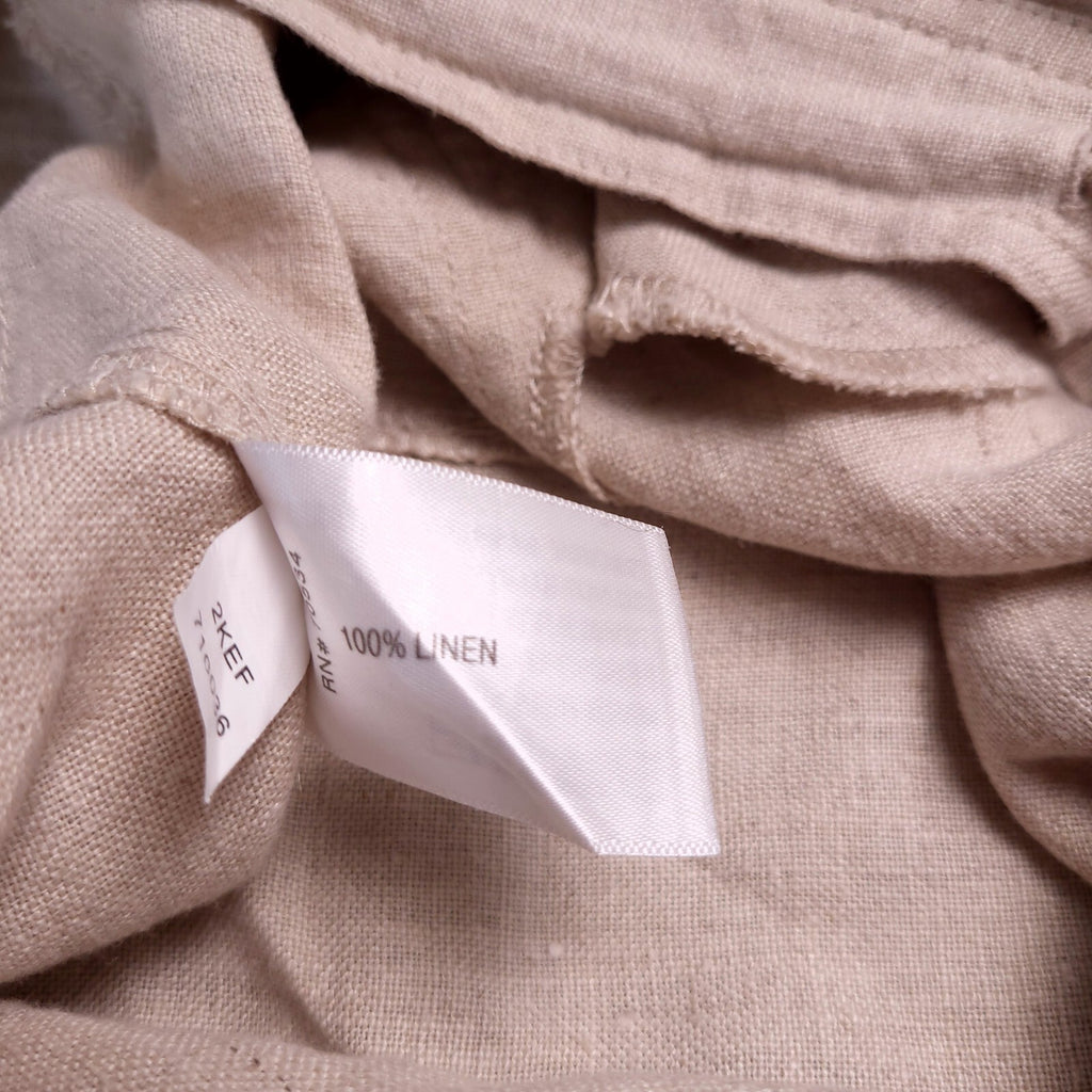 Orvis Linen Trousers Mens L Regular Fit Beige Elasticated Waist Drawstring