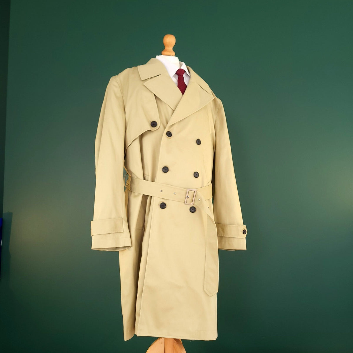 Marks & Spencer Trench Coat Mens Large Regular Fit Beige Belted Shower Resistant