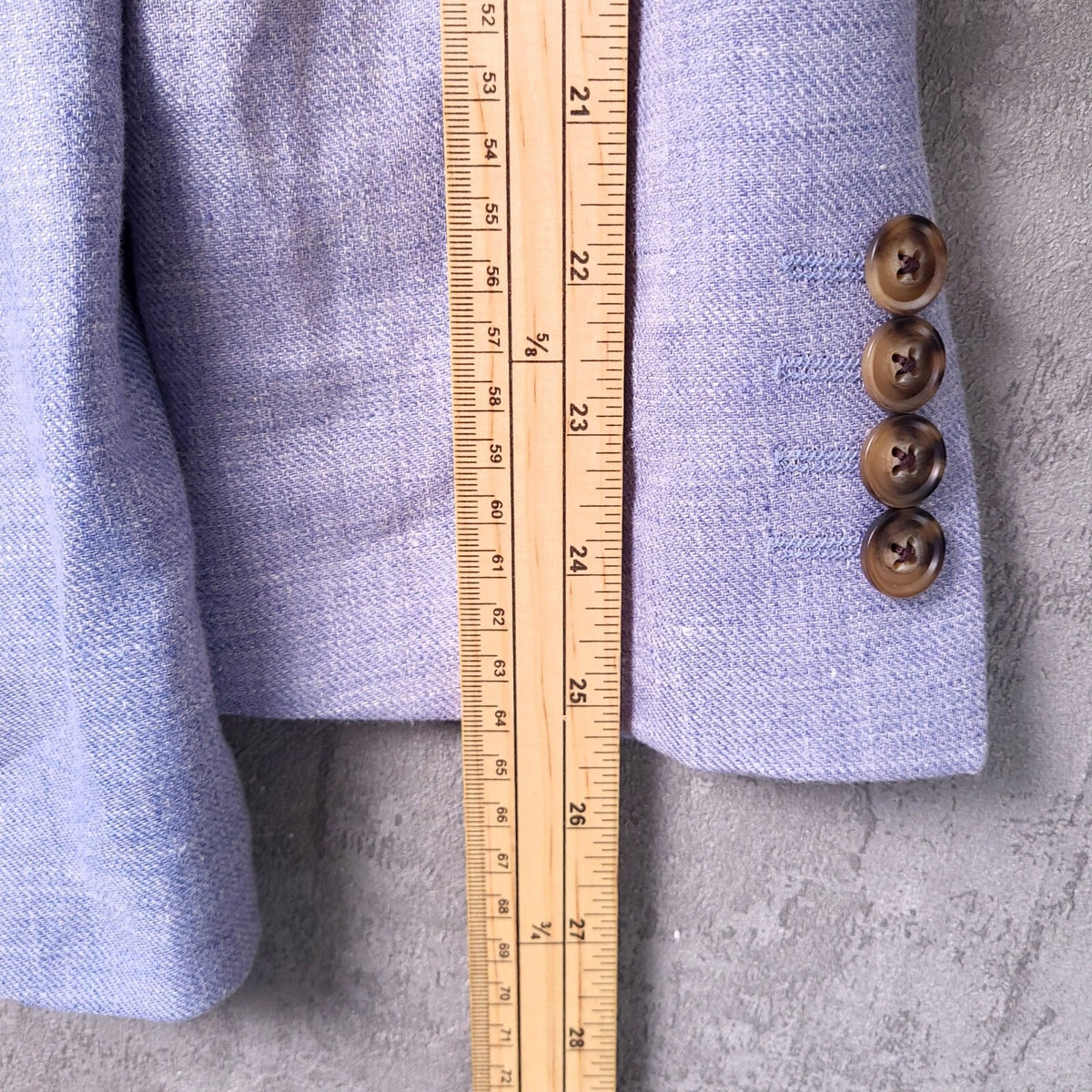 Moss Linen Blazer Jacket Mens 40R Tailored Fit Light Blue Sport Coat