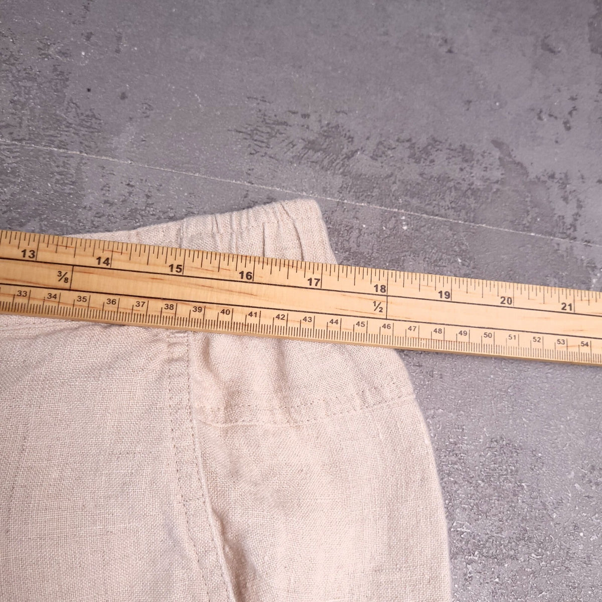 Orvis Linen Trousers Mens L Regular Fit Beige Elasticated Waist Drawstring