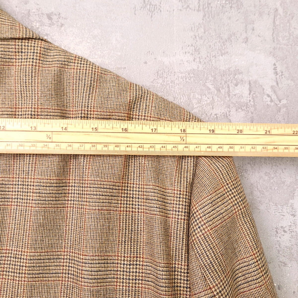 Brook Taverner Tweed Blazer Mens 44S Brown Check 100% Wool Jacket Sport Coat