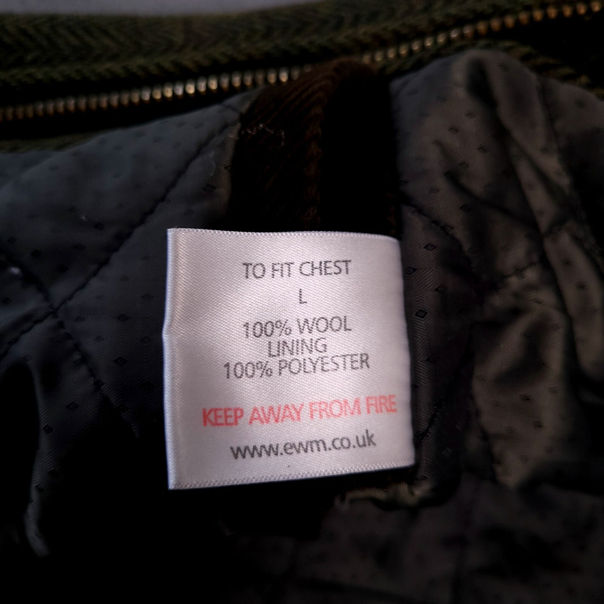 P.G. Field Tweed Field Coat Mens Large Reg Fit Olive Green Herringbone Jacket