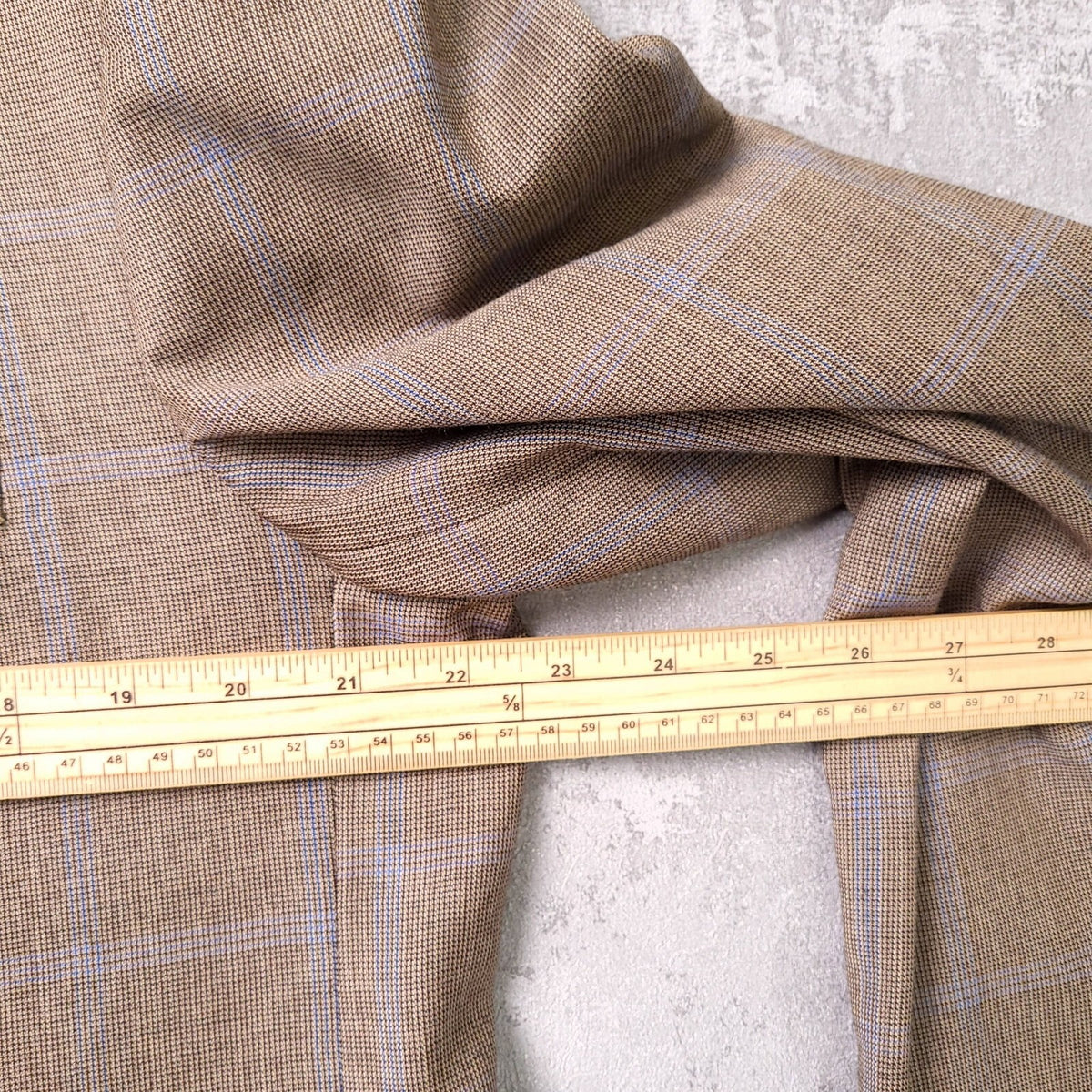 Marks & Spencer Wool Cashmere Blazer Jacket Mens 44L Tobacco Brown Check Sport