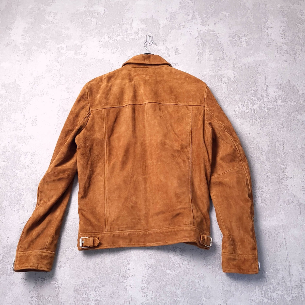 Superdry Suede Leather Jacket Mens M Regular Fit Brown Tan Harrington Full Zip